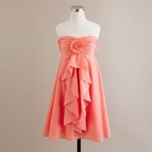 J Crew Strapless chambray wild rose dress Size 6